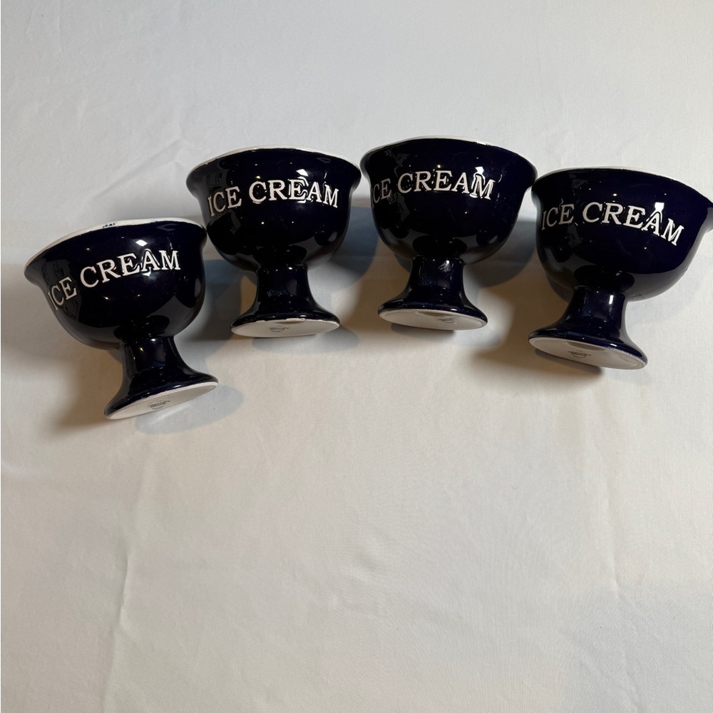 Navy Ice Cream Bowls Set